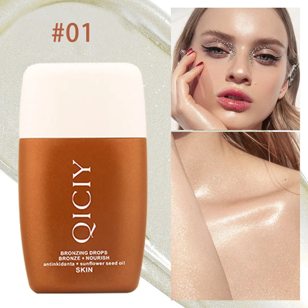 Face and body highlight contour liquid in 30ml bottle with four shade options