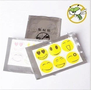 Summer Smile Mosquito Sticker 6-Pack in random colors, non-toxic mosquito repellent