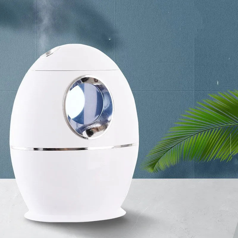 White columnar air disinfection humidifier with mechanical controls and USB power port