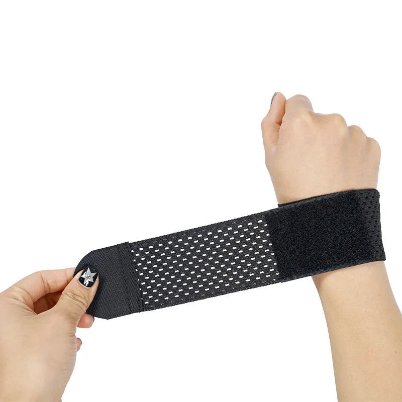 High elastic breathability athletic wristguard in black, grey, or pink colour for sports wrist support.