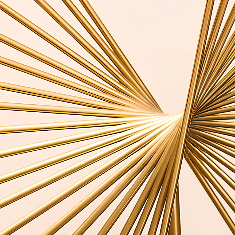 Handcrafted iron wall decoration with gold finish, sizes 12x27cm and 12x36cm