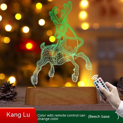 Cozy 3D acrylic LED Christmas lamp with festive holiday designs for warm, inviting décor
