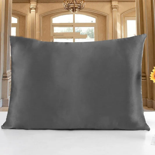 19 M double-sided silk pillowcase in apricot colour showing smooth texture and dimensions