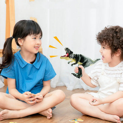 Battery-free telescopic spring swing dinosaur toy for kids, green color, educational fun