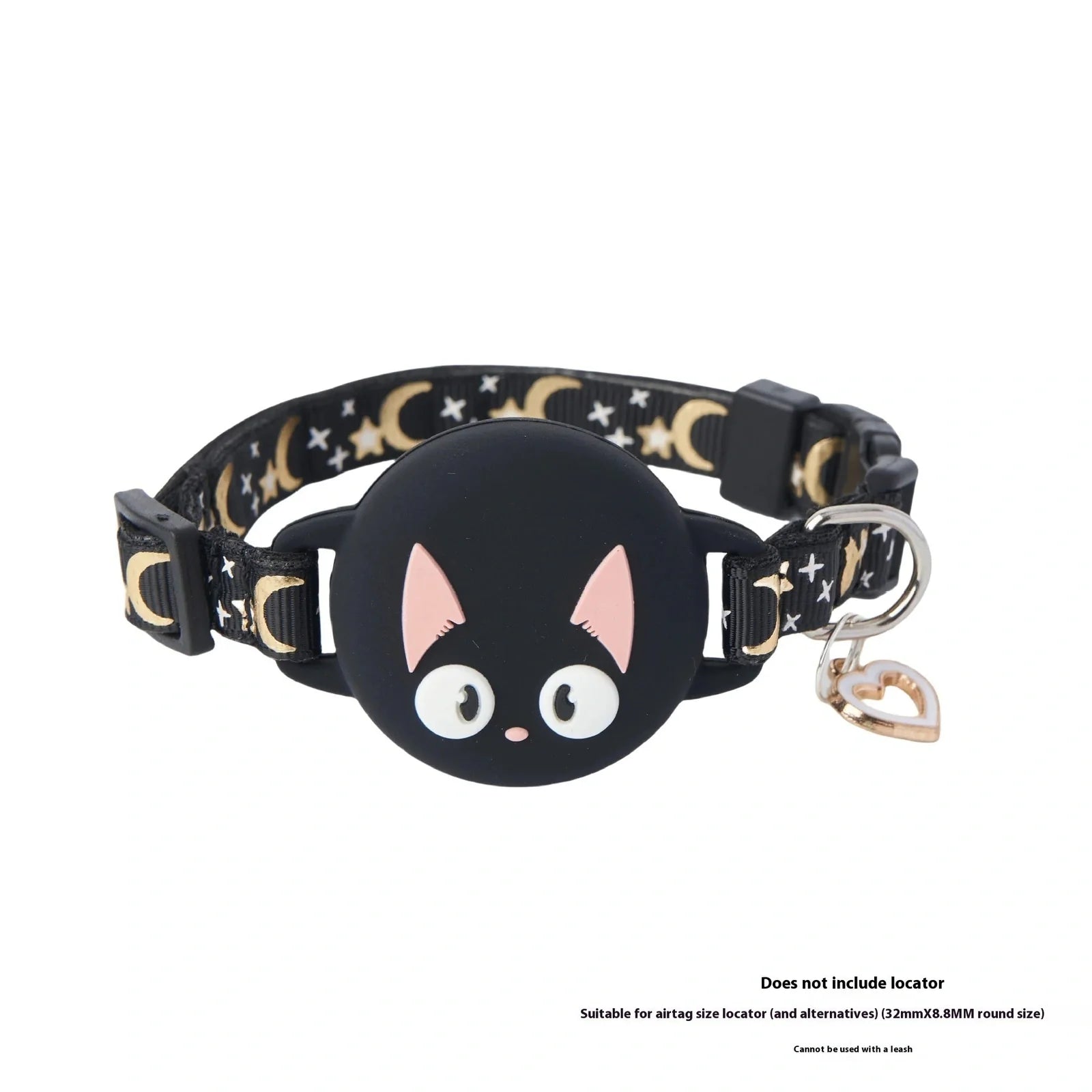 Adjustable AirTag cat collar with plastic protective case in pink, blue, light green, and black colour options