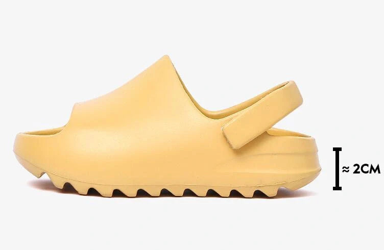 Children's summer non-slip sandals with Velcro closure in dark green and black