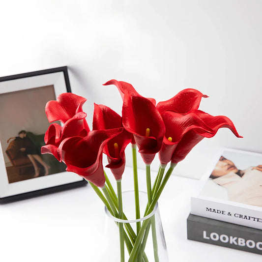 Polyurethane decorative flowers with 35cm stems in multiple colours for wedding and home decor