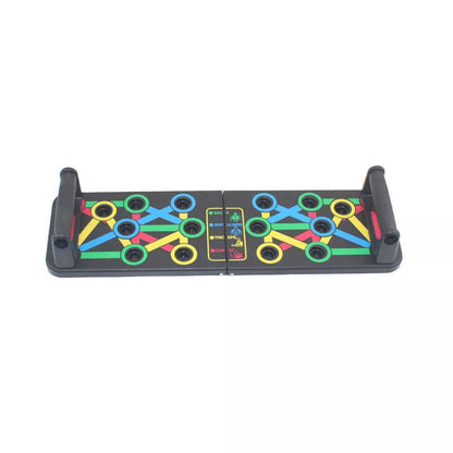 Compact home chest and abdominal muscle training board for men and women, includes handles and non-slip pads