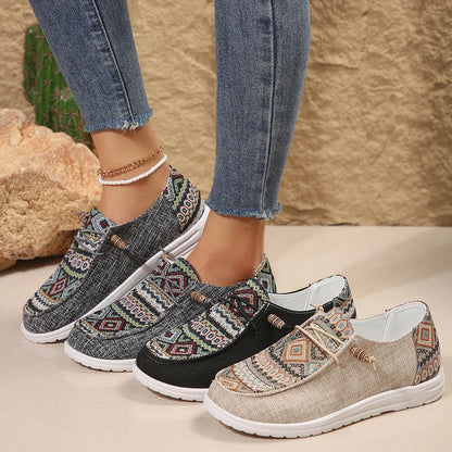 Women's black round toe flat shoes with low-top design and elasticated oversleeves
