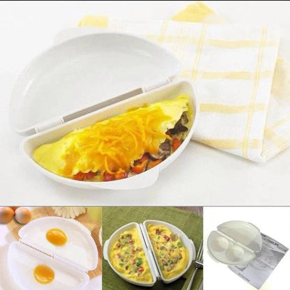 Non-toxic PP microwave oven egg tray for quick steamed eggs, white color, 11.5*21*5CM