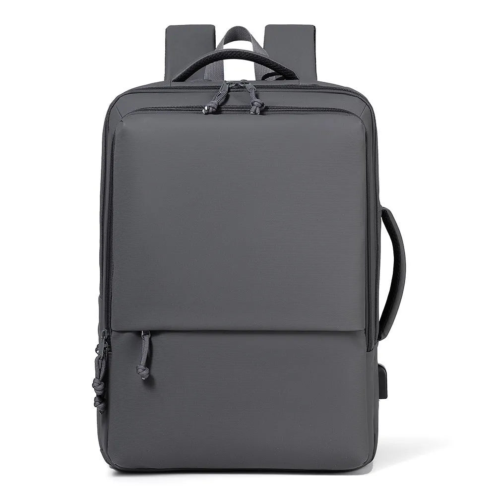 Waterproof Oxford cloth business backpack with air pillow belt system in black colour