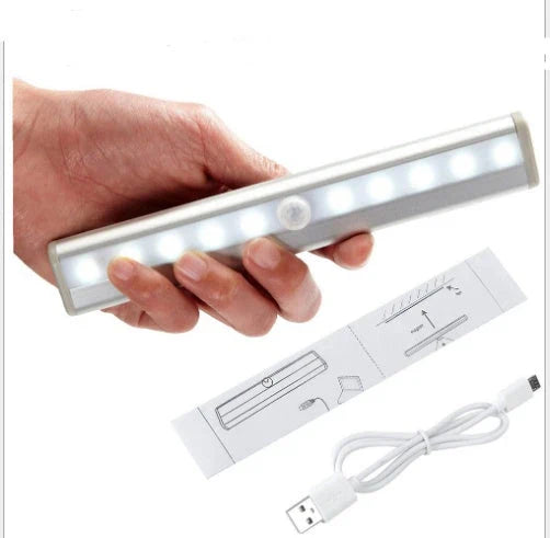 Motion-activated LED cabinet light with infrared sensor for hands-free convenience and energy-efficient illumination