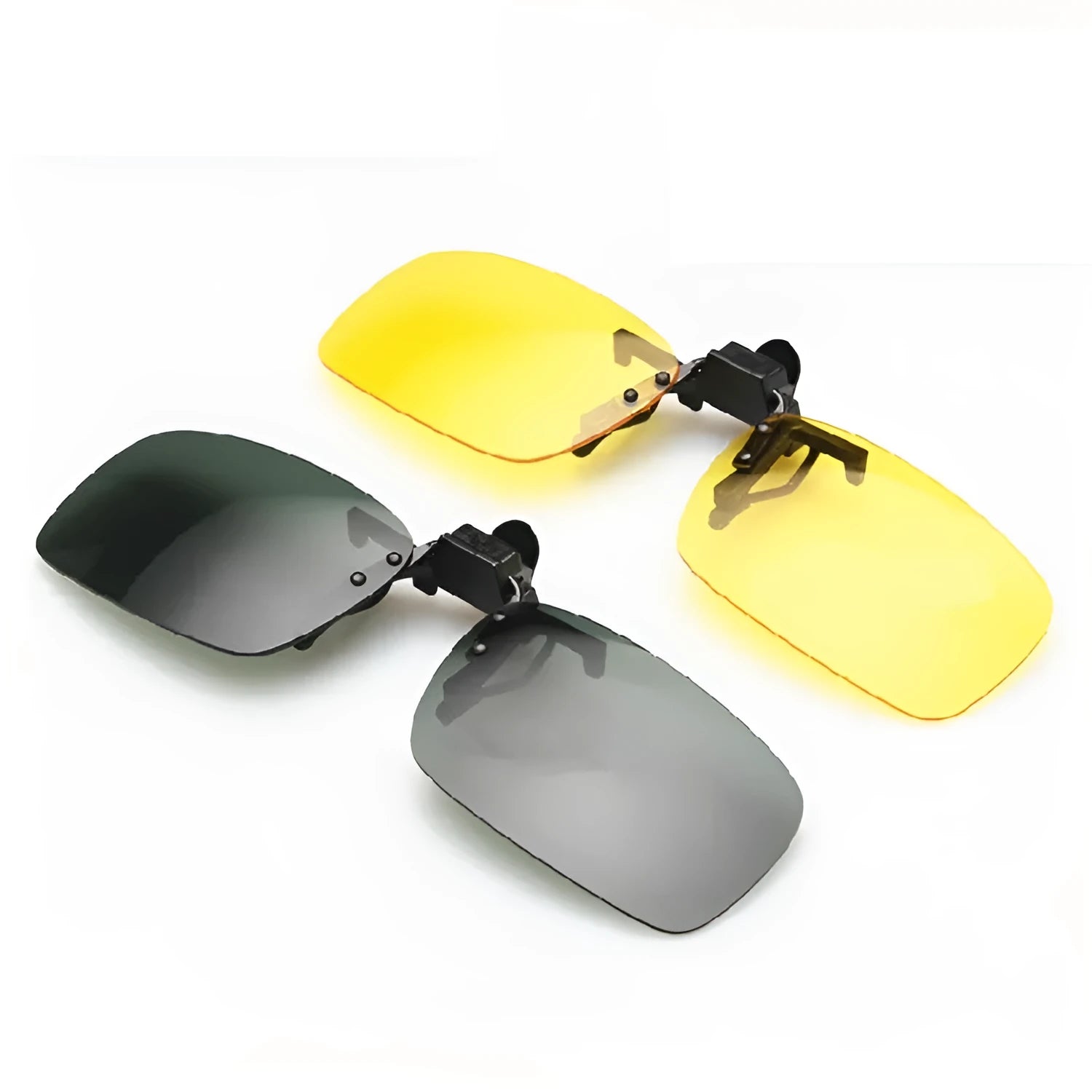 Myopia sunglasses clip fitting over prescription glasses with night vision lens option for driving