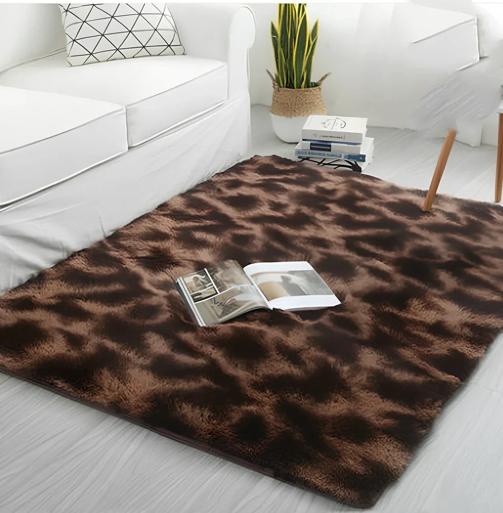 Nordic tie-dye gradient carpet with machine-woven polyester construction in multiple colour options