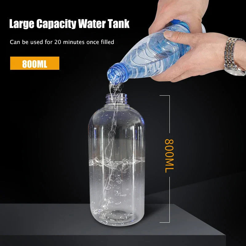 Cordless atomizing disinfectant sprayer with adjustable mist output, long-lasting battery, and durable brass nozzle for efficient sanitization