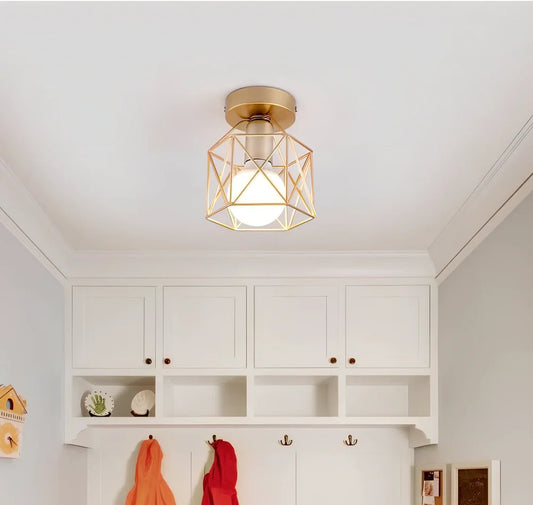 Postmodern ceiling lamp with special shade design in iron construction for corridor and balcony lighting