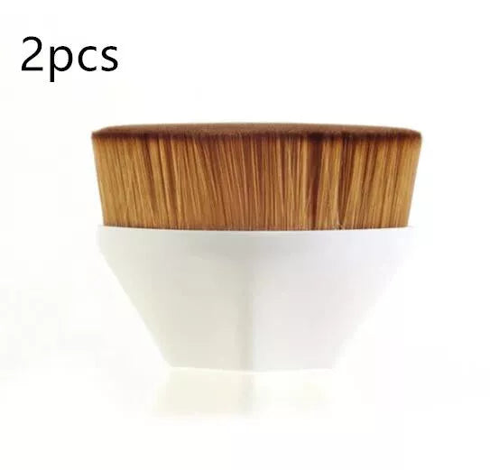 Professional foundation brush kit for BB cream and loose powder application in black, white, and pink