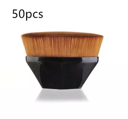 Professional foundation brush kit for BB cream and loose powder application in black, white, and pink