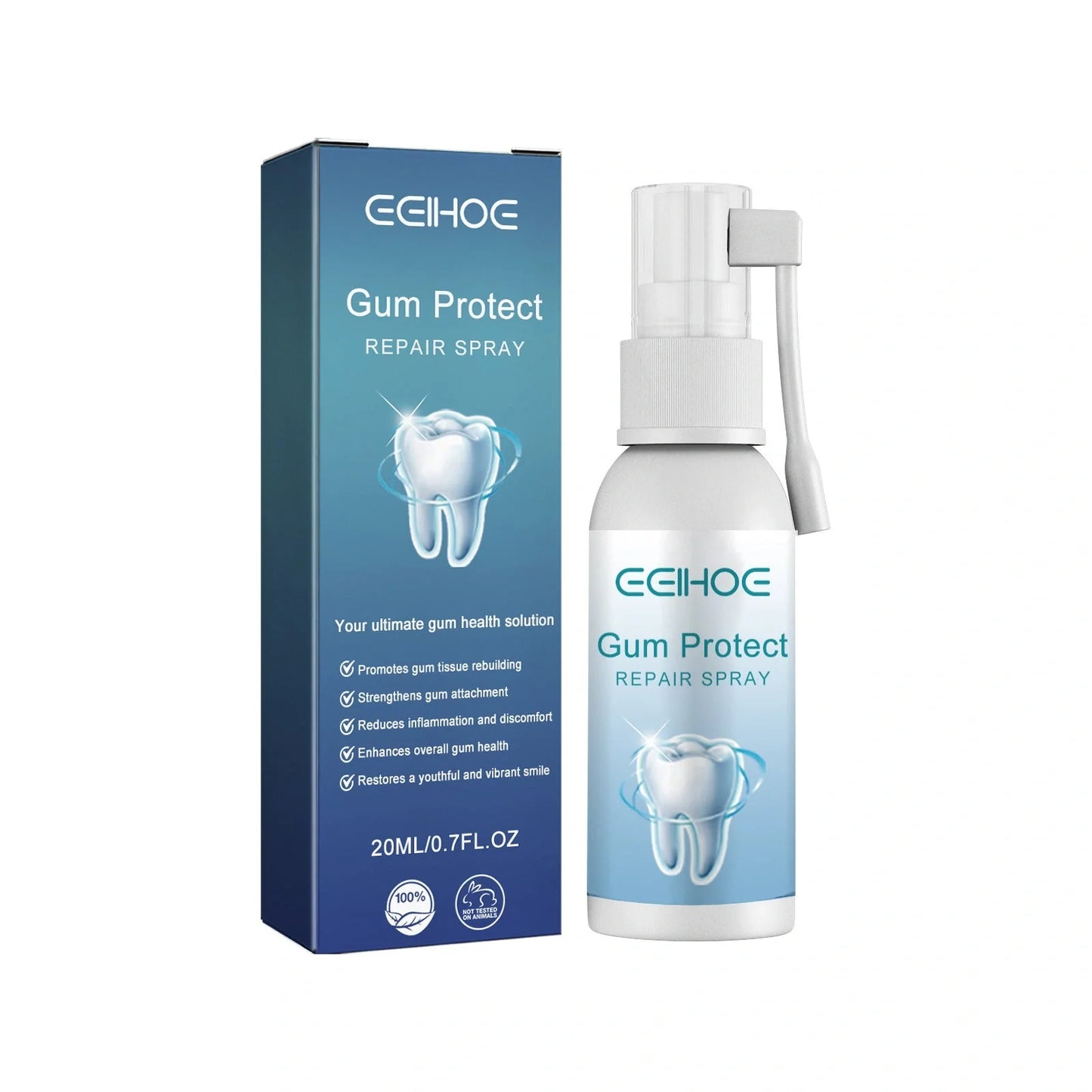 Gum Repair Series products including drops, essence, and spray for rejuvenating oral health and removing tooth stains