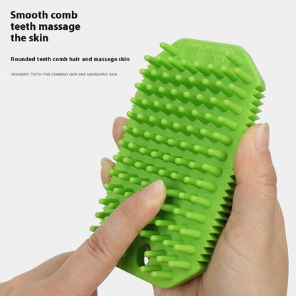 Pet bath massage comb for dogs, TPR, 7x2.9x12.1cm, wet and dry hair removal brush