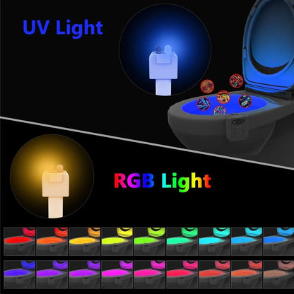White bathroom LED lamp with UV anti-virus technology and ABS shade operating at 5V