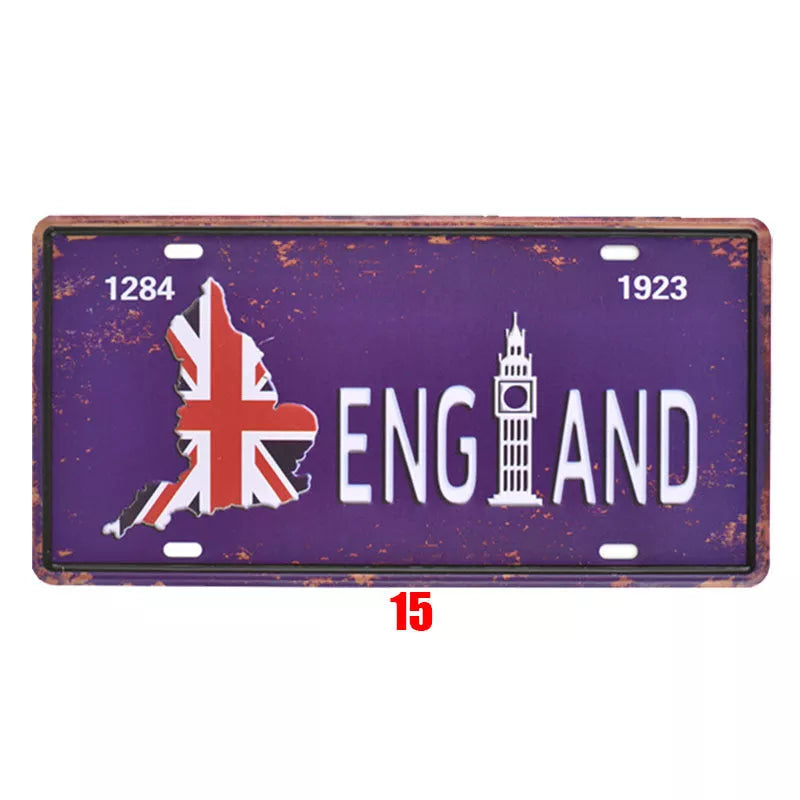 Vintage tin painting national poster with retro style and durable metal construction