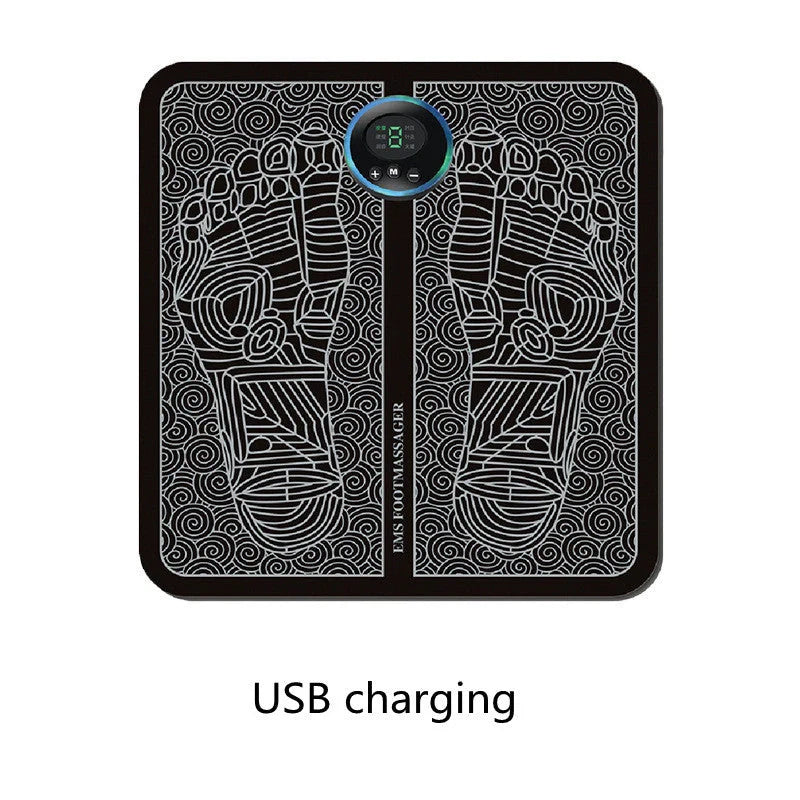 EMS Foot Massager Mat with adjustable modes and USB charging for foot relief