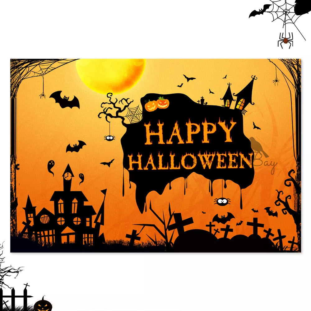Handmade Bat Haunted House Theme Fabric Background Wall for theme parties