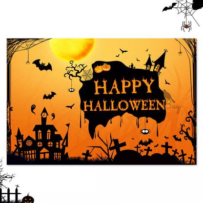 Handmade Bat Haunted House Theme Fabric Background Wall for theme parties