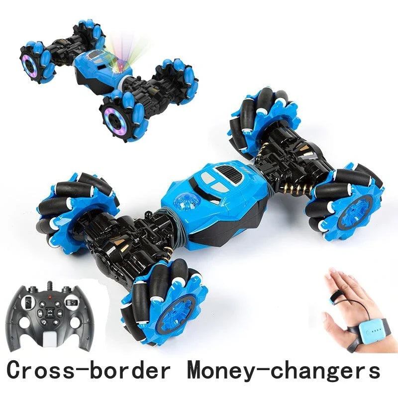 Gesture-controlled off-road stunt RC car with LED lights, music, and dynamic transformation capabilities