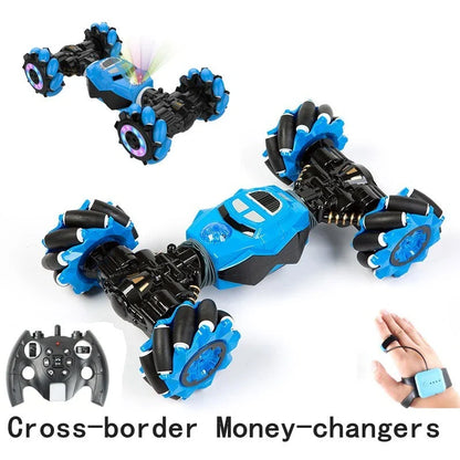 Gesture-controlled off-road stunt RC car with LED lights, music, and dynamic transformation capabilities