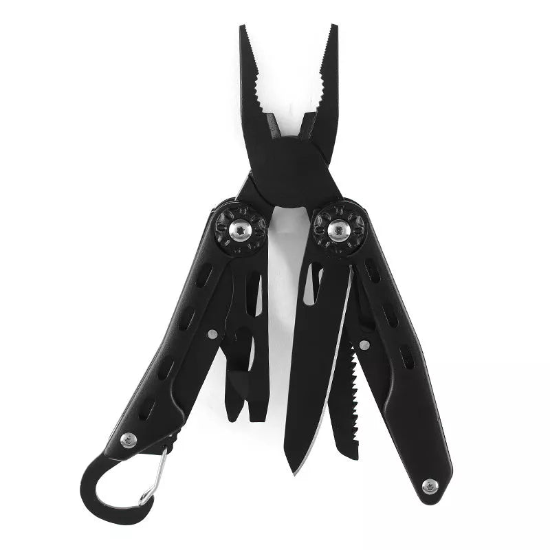 Stainless steel multifunctional tool pliers with black aluminum oxide handle