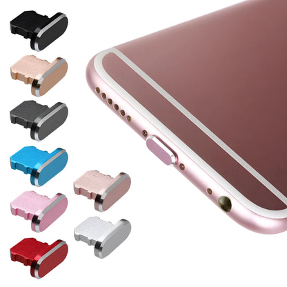 Aluminium alloy dust plug for iPhone Lightning charging port in various metallic colours.