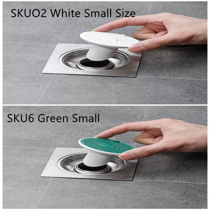 Whale Magnetic Suction Floor Drain Cover in white, orange, or green, blocking sewer odors with a tight seal