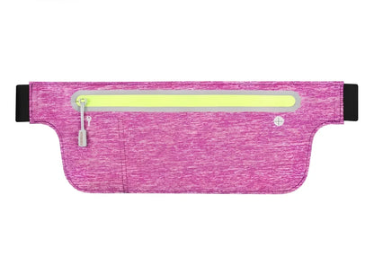 Strapless running bag in camouflage colours with invisible phone pockets and waterproof construction