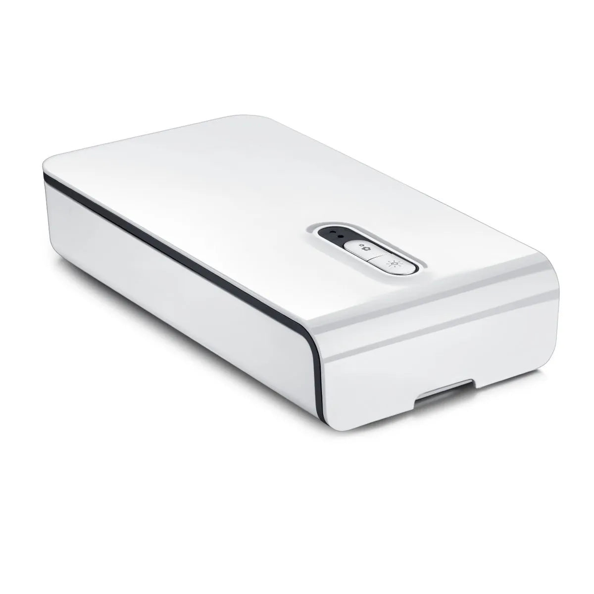 Blue UV phone steriliser box with touch switch and magnetic lid for devices up to 6.5 inches