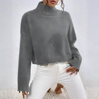 Women's loose pullover top with thread detail, medium thickness, shown in grey, khaki, white, purple, black, red, brown.