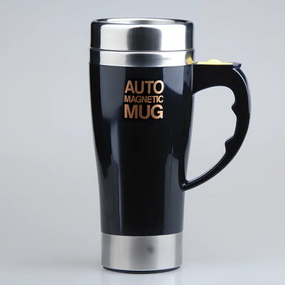 White electric magnetic stirring blender cup showing double-layer construction and leak-proof lid