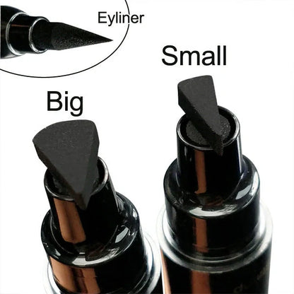 Dual-Tip Winged Eyeliner Stamp with Carbon-Black Pigment for Easy Application