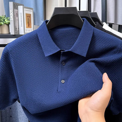 Men's loose short sleeve cotton pullover in various colours showing front view