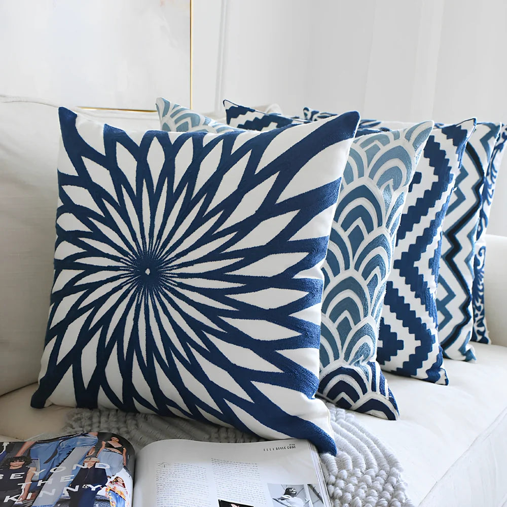 Chinese classical embroidered pillowcase 45x45cm with PP cotton filler and four style options