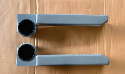 Grey car armrest door ring frame with magnetic sucker attachment system for vehicle door panels
