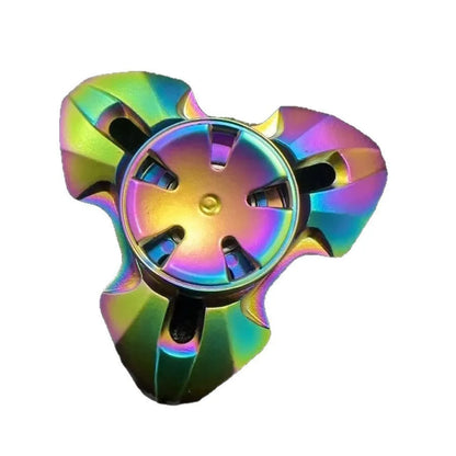 Alloy metal rotating fingertip gyro decompression toy in gun colour and colourful options