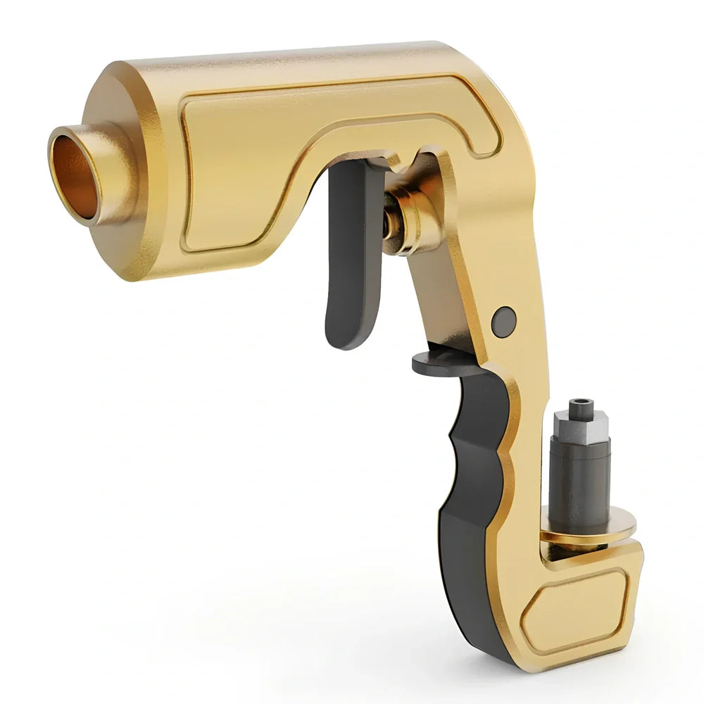 Plastic champagne jet gun for bar parties in gold, black, red and silver colour options