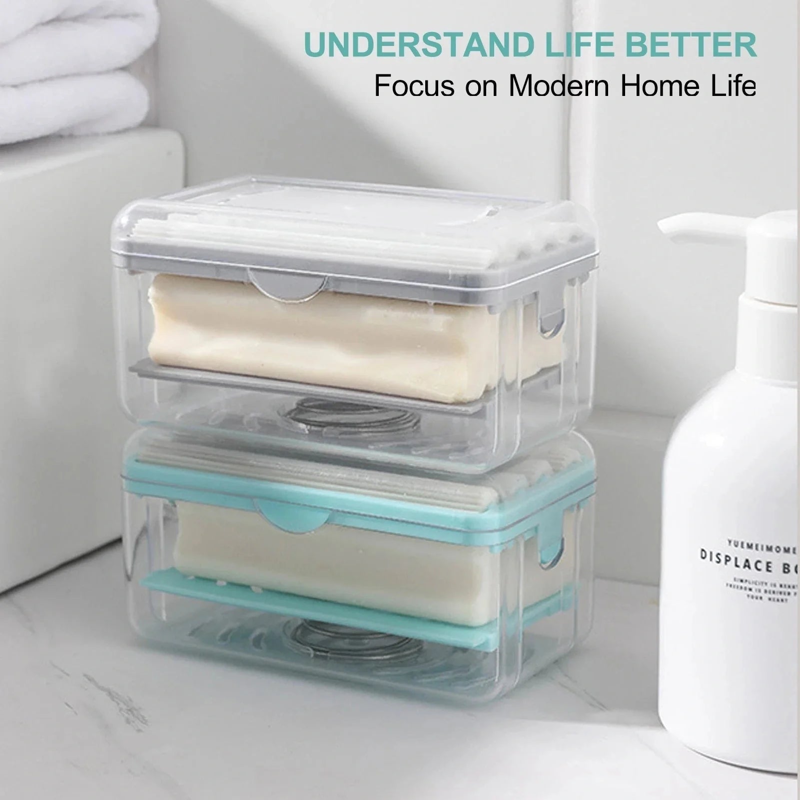 Roller type soap dish holder in light luxury colors with drain holes for bathroom storage