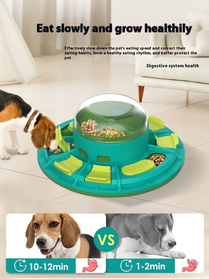 Interactive dog puzzle toy for IQ improvement and slow feeding, durable plastic design