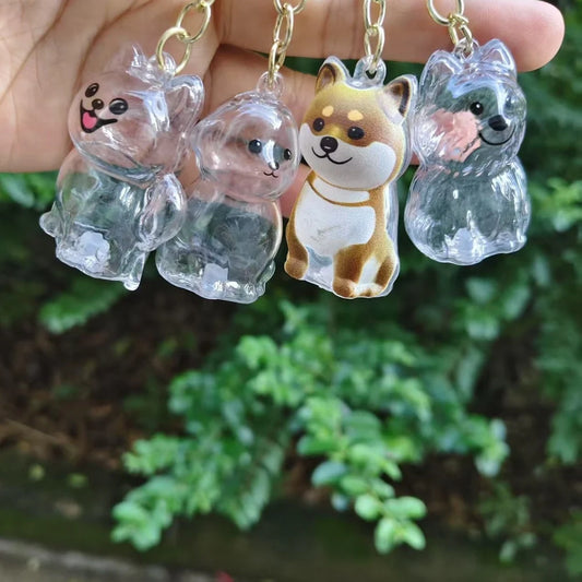 Transparent 10cm acrylic box with hanging cord for puppy fur keepsake storage