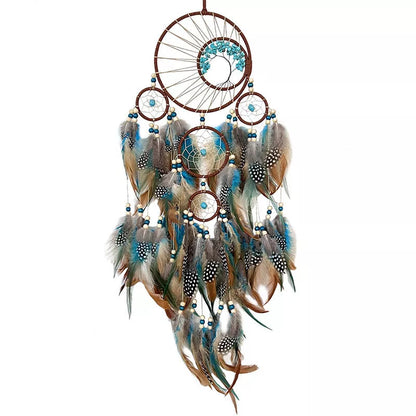 High-grade Turquoise Lucky Tree Dreamcatcher Hanging Wind Chimes with earth blue crystals