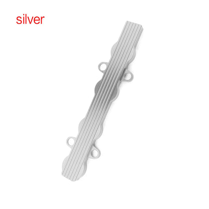 Aluminium alloy car engine wiring harness housing in blue, red, and silver colours