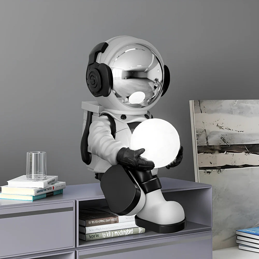 59cm tall astronaut ornament with night light on TV cabinet